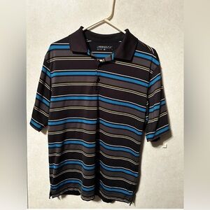 Nike Men's Polo with Blue and Black Stripes
